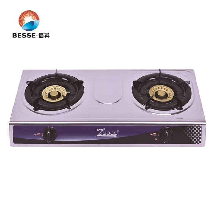 Stainless Steel Panel Classic Fire Cap Double Burner Desktop Gas Range Stainless Steel Panel Classic Fire Cap Double Burner Desktop Gas Range