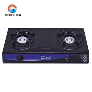 Anti Oil Stainless Steel Panel Double Cast Iron Burner Gas Stove