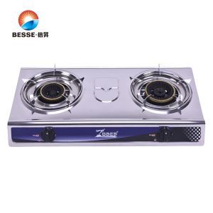 0.4mm Good Quality Staineless Steel Double Burner Desktop Gas Cooker