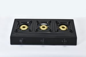 Colorful Steel Gas Stove, Triple Burners, Blue Fire(ZG-3092BK)